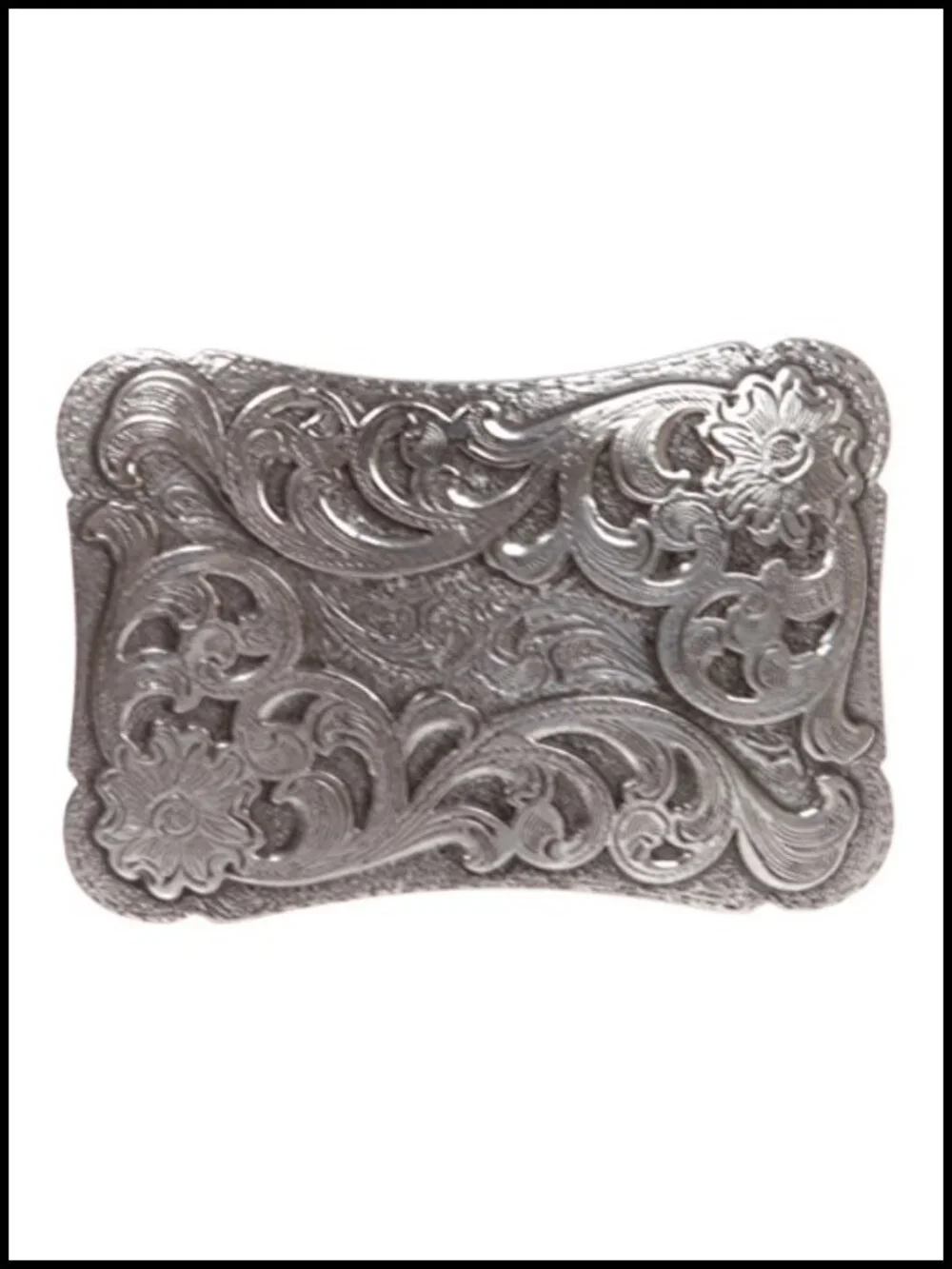 Solid Brass Western Engraved Belt Buckle Heavy Duty 1.5